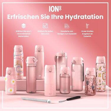 Пляшка для води Ion8, герметична, зручне відкриття однією рукою, захисна застібка, підходить для посудомийної машини, з ручкою, легке очищення, дизайн з коалою