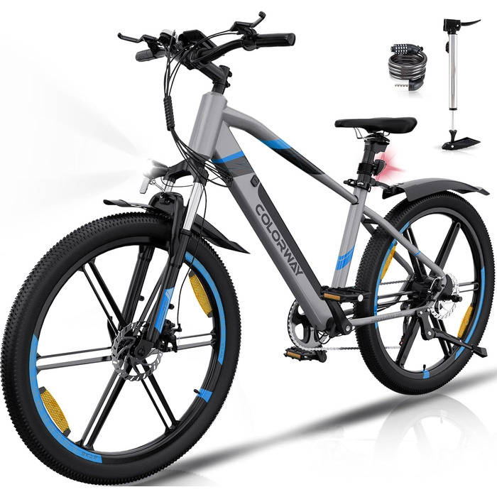 Акумулятор COLORWAY E-Bike 26 250Вт 36В 12Ач, 25км/год, 35-90км синій