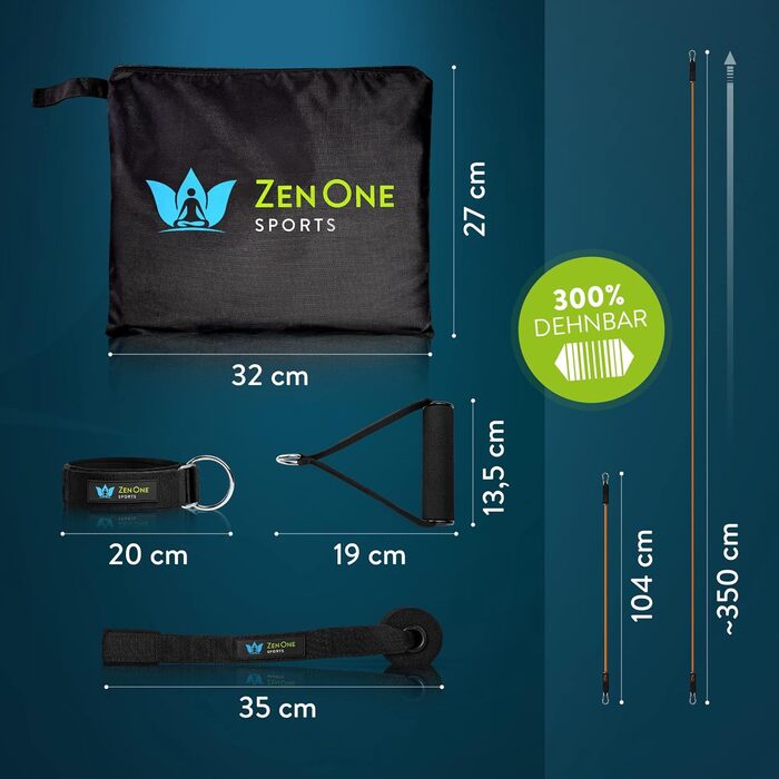 Фітнес-стрічки ZenOne Sports Resistance - Міцні фітнес-браслети - 5 стрічок опору - Набір еспандерів для домашніх тренувань - Спортивна гумка (помаранчева)