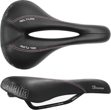 Жіноче велосипедне сідло Selle Italia Donna Gel Flow для шосе, MTB та гравелу, чорне
