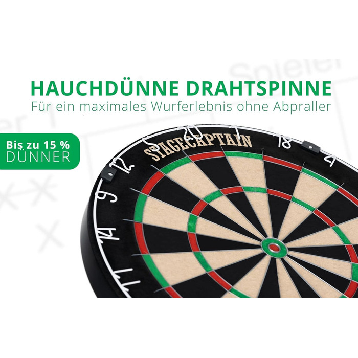 Набір дошок для дартсу Stagecaptain DBS-1715 Bullseye Pro - регульований, 6 дротиків