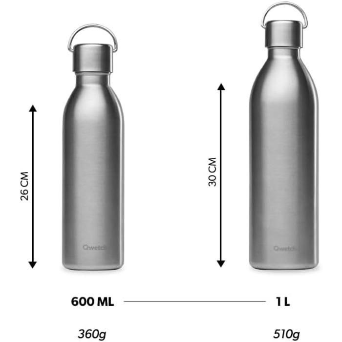 Пляшка ізотермічна QWETCH 1 л - сталь, 24 год холоду/12 год тепла, без BPA