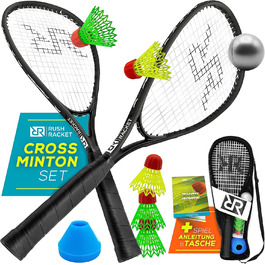 Набір ракеток Rush RS3 Speed Badminton Set 5 шт. (2 ракетки, 5 воланів, софтбол, 8 шт. розмітка поля, сумка для перенесення) Crossminton Set - Turbo Badminton Set - Speedbadminton Set 2.