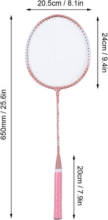 Набір ракеток для бадмінтону, 2 шт., протиковзка ручка, сумка, ZB125, рожева