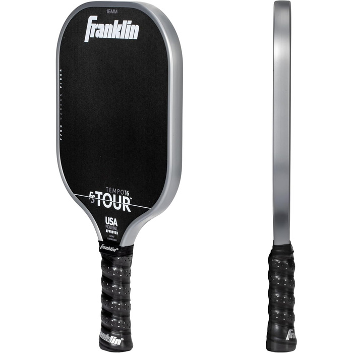 Професійні ракетки для піклболу Franklin Sports FS Tour із сирого вуглецевого волокна T700, затверджені USA Pickleball, цілісний корпус, епоксидне покриття, моделі Dynasty і Tempo, 14/16 мм, сірий, синій, рожевий