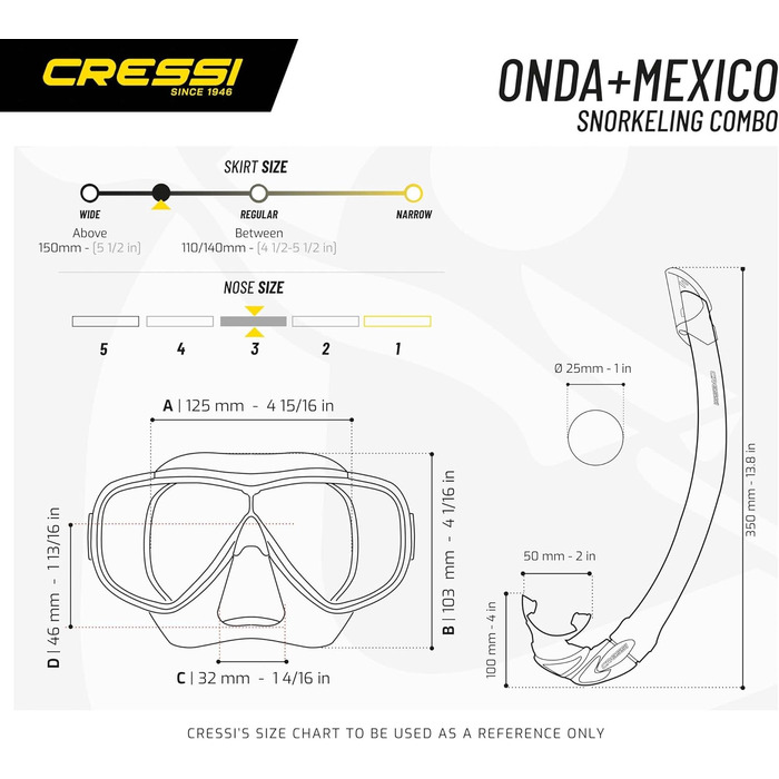 Маска для підводного плавання Onda або Набір трубок Onda Mask і Snorkel Mexico, один розмір, дорослий унісекс чорно-чорний набір трубок одномісний