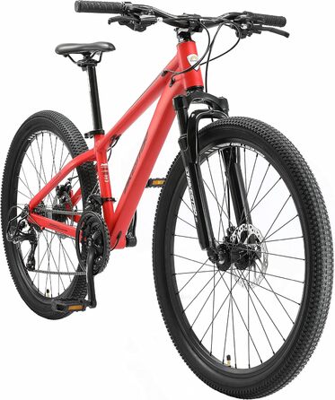 Алюмінієвий гірський велосипед BIKESTAR Hardtail Shimano 21 швидкісна передача, дискове гальмо 26 дюймові шини 13-дюймова 16-дюймова рама Alu MTB СПРОБУЙТЕ БЕЗ РИЗИКУ 16-дюймовий кадр (13-дюймовий кадр, червоний)