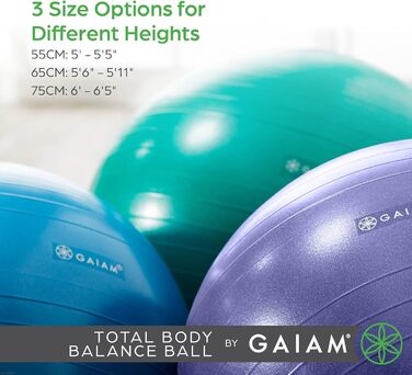 Набір м'ячів Gaiam Total Body Balance 65 см зелений