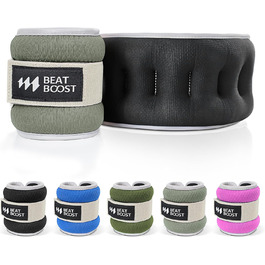 Універсальні ваги на зап'ястя і щиколотки BeatBoost 1,8 кг для жінок і чоловіків, регульовані ремені, для ходьби, пілатесу, тренувань, фітнесу, аеробіки, сірі