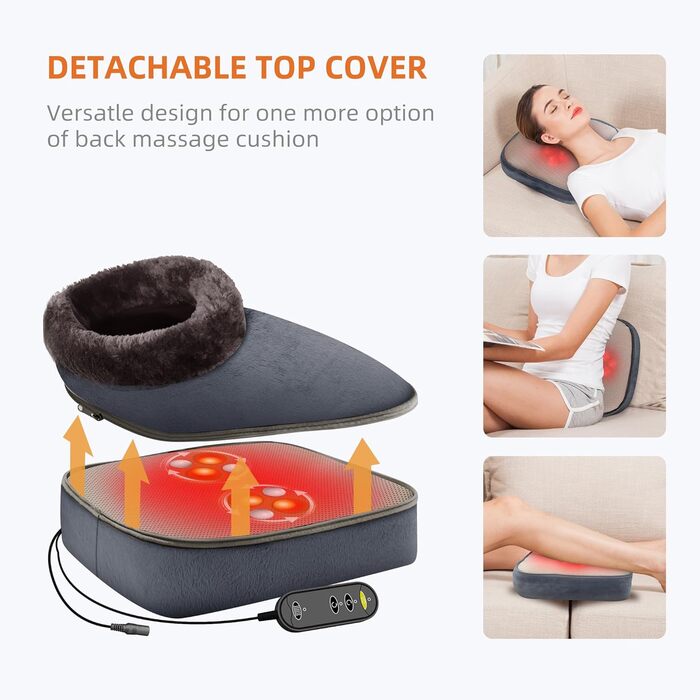 Масажер Snailax Shiatsu 2-в-1 для спини та стоп з підігрівом