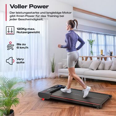 Бігова доріжка Sportstech Walking Pad до 6 км/год, ручний нахил 9%, дистанційне та додаткова керування, LCD-дисплей, крокомір, компактна, на колесах, до 120 кг