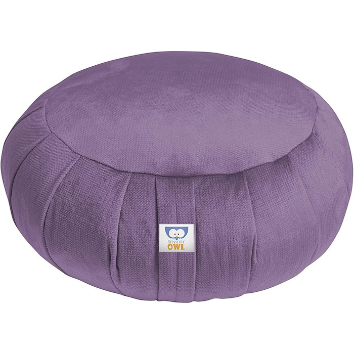 Сенсорна подушка для медитації сови Zafu Yoga Cushion оксамит 100 м'який оксамит гречана оболонка наповнювач кругла висота сидіння 18 см 35 лаванда лаванда