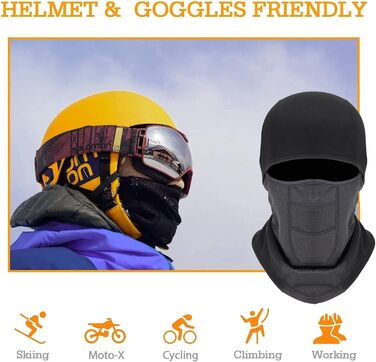 Маска Voofly Balaclava флісова вітрозахисна унісекс чорний