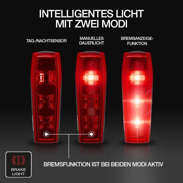 OSRAM LED ліхтарі для велосипеда Race 100, передній і задній, StVZO, з брейк-ліхтарем, акумуляторні, 100 люкс, три режими яскравості