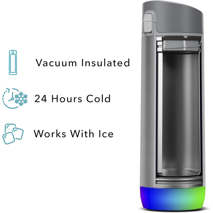 Розумна пляшка для води Hidrate Spark PRO з підсвіткою, відстеженням гідратації, 483 мл, нержавіюча сталь