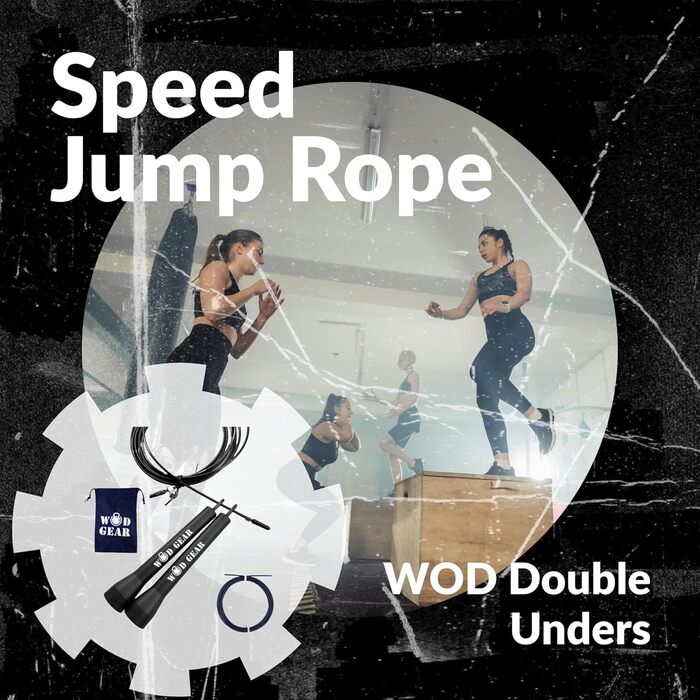 Кроссфіт Jump Rope / Fitness Jump Rope для WODGEAR / Double Unders чоловіків та жінок, мотузка 3 м з алюмінієвими ручками, легкий запасний дріт та сумка для перенесення. Ідеально підходить для тренажерного залу, боксу, ММА