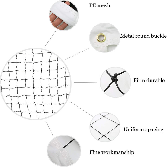 Лісова риба Волейбольна сітка для саду Шкільний двір Задній двір Пляж Спорт на свіжому повітрі, 31 фути x 3.2 фути 32 фути x 3 фути