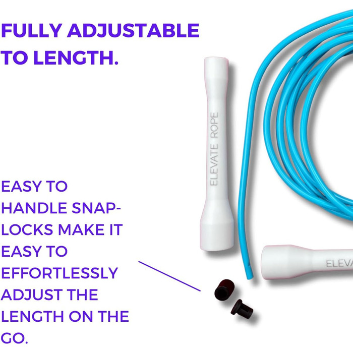 Скакалка Elevate Speed Rope MAX професійна, міцний ПВХ з нейлоновим осердям, 5 мм, довжина до 3 м, надміцні ручки