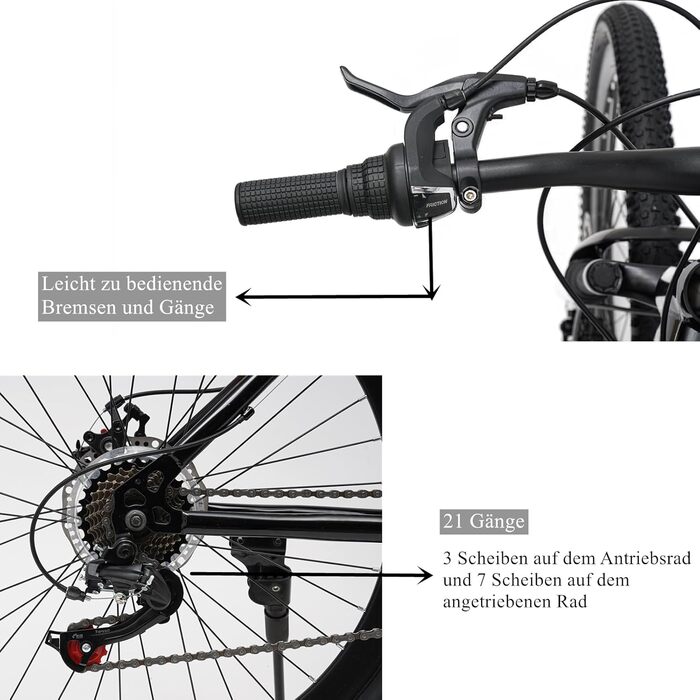 Швидкісний MTB 26 Premium, подвійне дискове гальмо, для всіх доріг"