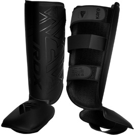 Захисні щитки для гомілки RDX Kara з Maya Hide для муай-тай, кікбоксингу, MMA, карате, BJJ, крав-мага, спарингів, з захистом стопи, шкіряні