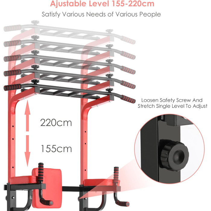 Багатофункціональний турнік, силові тренування, домашній фітнес, регульований по висоті, з ручкою для віджимання, багаторазові силові тренування, вантажопідйомність до 150 кг
