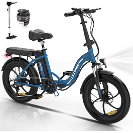 Шини COLORWAY E-Bike 20'x3', 250Вт, 36В 12Ач, 35-90км (синій)