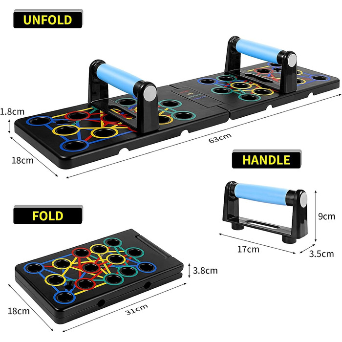 Підставка для віджимання В-1 Push-up Board, складна, з ручкою