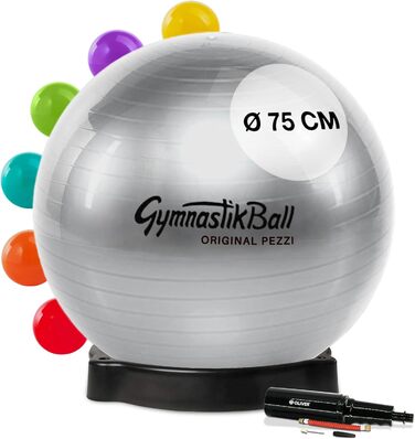 М'яч Pezzi Ball Standard w. Bowl & Pump (75см, антрацит)