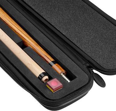 Сумка для більярду Cue Bag Casemaster Parallax 600D Oxford важка поліестерова тканина та м'яка внутрішня частина, для 1 повного кия з 2 частин (1 приклад/1 стрижень) (чорний з чорною кромкою)