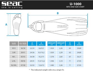 Ласти для дайвінгу для дорослих U-1000 для професійного та рекреаційного використання XL/XXL червоні