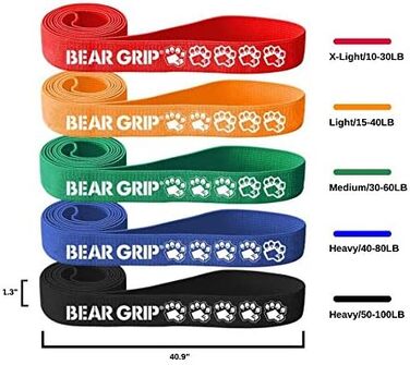 BEAR GRIP – текстильні стрічки для підтягувань, йоги та кросфіту, мобільність, фітнес-резинки