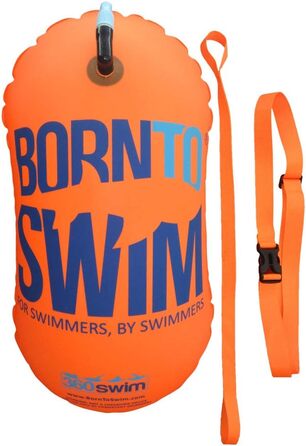 Буй буксирувальний унісекс BornToSwim, захисний помаранчевий (28x49 см)