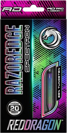 Професійні дартс Red Dragon Razor Edge з вольфраму, сталевий наконечник, з оперенням та стрижнями
