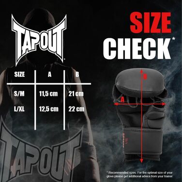 Спаринги Tapout Унісекс Ранчо ММА, чорні/червоні, S/M EU