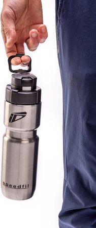Speedfil Speedflask вакуумна термофляга з нержавіючої сталі для велосипеду та спорту, з кришкою, 2.0, срібляста