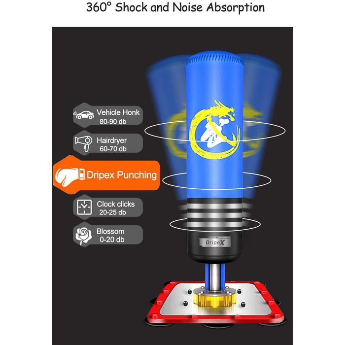 Боксерська груша Dripex Дитяча окремо стояча боксерська груша Партнер з боксу Боксерський тренер (синя)