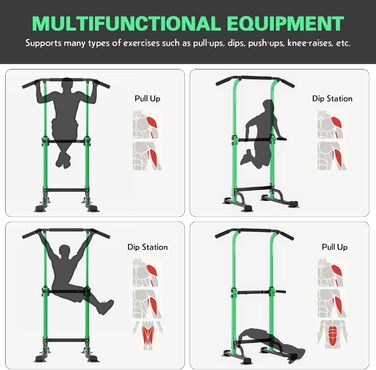 Силова вежа Dip station з турніком для дому, зелений