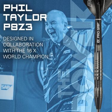 Мішені для дартсу Phil Taylor Power 8-Zero 1 Steeldarts 80% Вольфрам, 21/23/25G