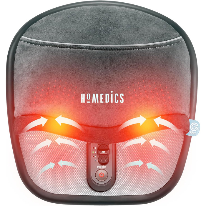 Масажер для ніг HoMedics - підігрів, шиацу, 3 інтенсивності, гель