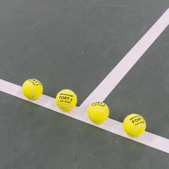 Тенісні м'ячі Dunlop Fort Clay Court для ґрунтових кортів, 4 шт, професійні