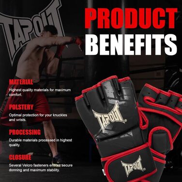 Рукавички для MMA Tapout Crafton Combat XL, шкіряні, для змішаних єдиноборств
