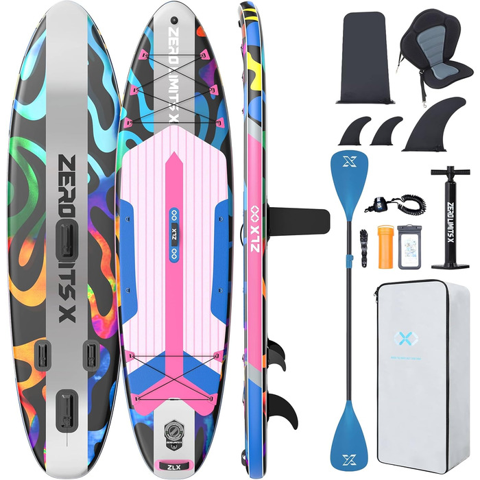 Надувна SUP-дошка ZLX 320 см з сидінням, антиковзаюче покриття, насос, для дорослих і сімей, стійка дошка для сапсерфінгу для початківців