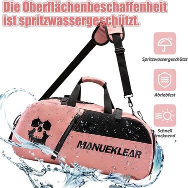 В-1 Спортивна сумка Чоловіки Жінки, Дорожня сумка Велика з відділенням для взуття Спортивні сумки Дівчата з мокрим і сухим, Спортивна сумка Спортивна сумка Спортивна сумка Weekender Men (Rouge Pink), 3-