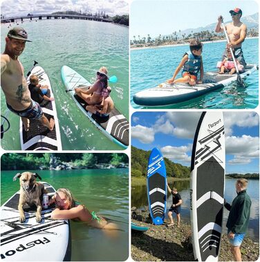 Преміальна надувна SUP-дошка FBSPORT для йоги, серфінгу, з антиковзким покриттям, веслом, насосом, ременем, сумкою та аксесуарами, для дорослих і підлітків