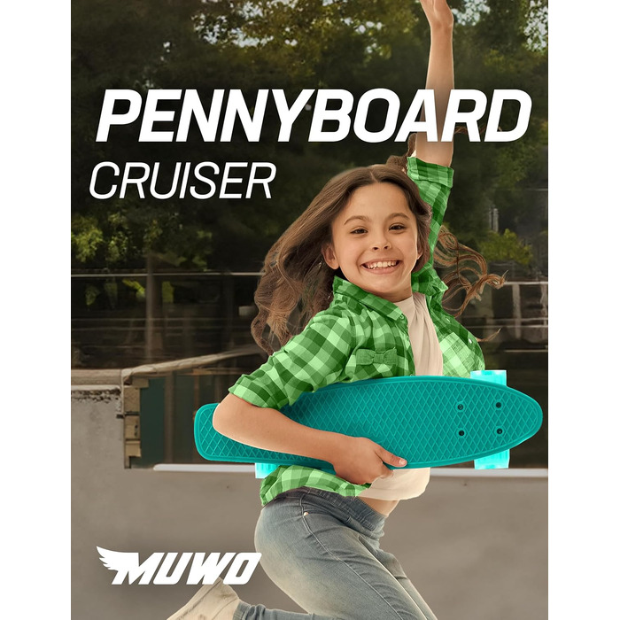 Міні-скейтборд MUWO Cruiser Penny Board, PU колеса, 55 см, червоний