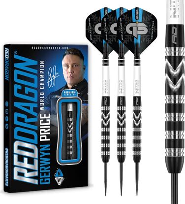 Дротики Red Dragon Gerwyn Price Iceman Special Edition з вольфраму, набір з оперенням та стрижнями, чемпіонський комплект