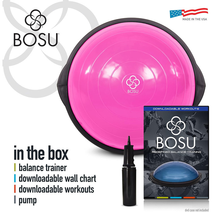 Балансувальний тренажер BOSU Sport, компактний, рожево-чорний