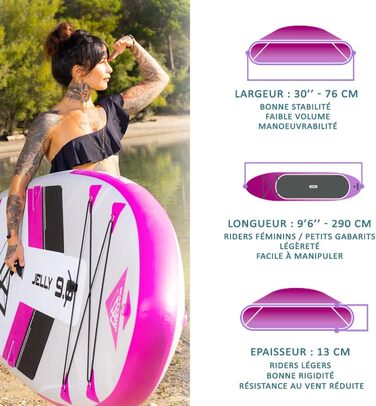 Надувна SUP-дошка Wattsup Jelly 9'6'' для жінок, різнокольорова