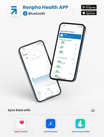 Шкала відстеження жиру в організмі RENPHO Wi-Fi Fitness Scale для людей з жировими відкладеннями та м'язовою масою, ваги для ванної кімнати з аналізом жиру в організмі та моніторингом 13 показників для вашого здоров'я, Elis Aspire 11'/280 мм (11'/280 мм, 