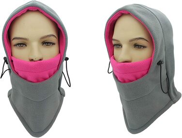 Маска WANYING Polar Fleece Balaclava Beanie для спорту (сірий/рожевий)